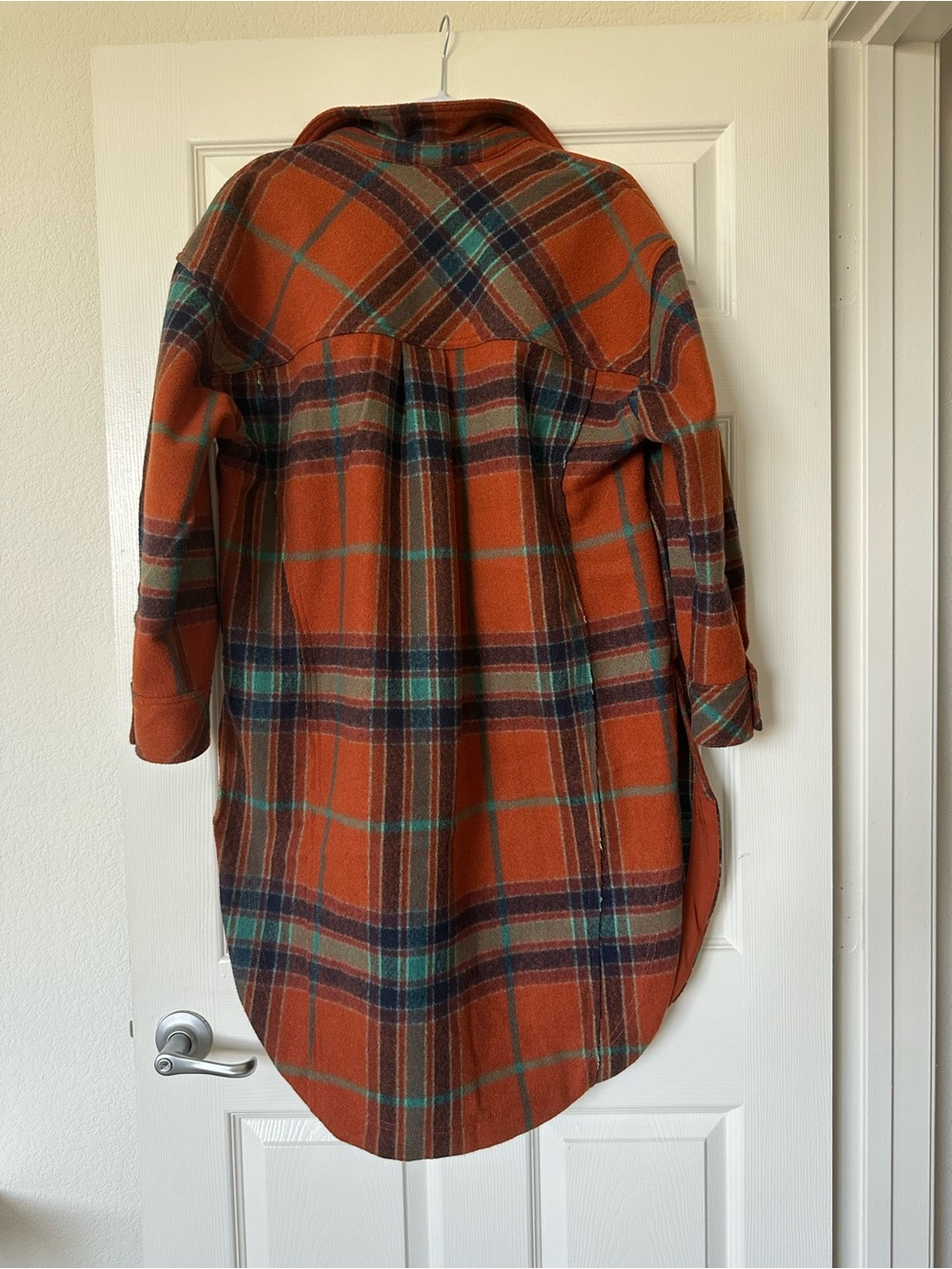 Free People We The Free Cabin Cozy Maxi Shirt Long Plaid Flannel Shacket Jacket - Picture 8 of 8